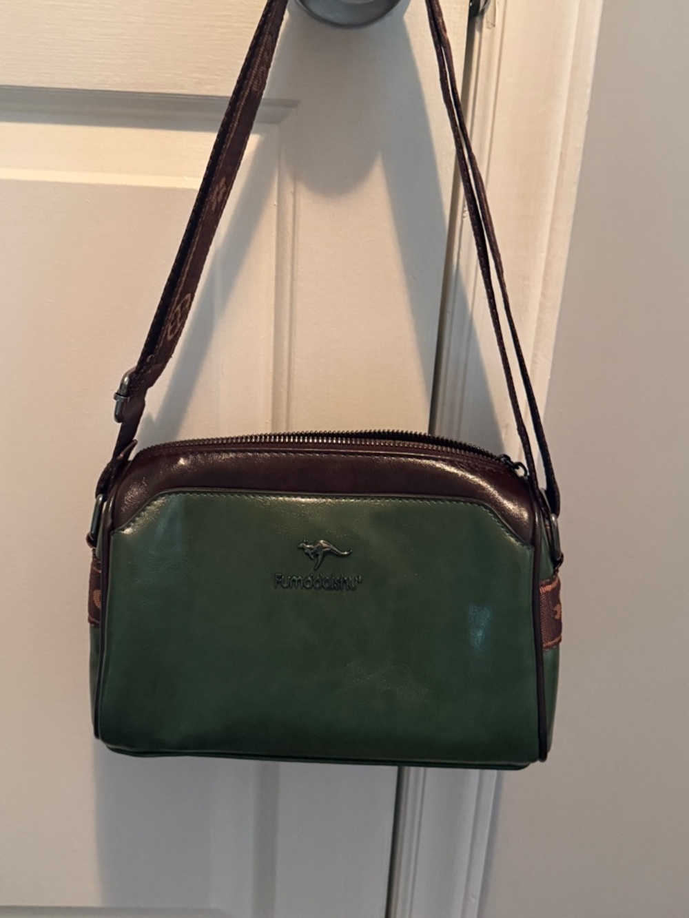 Green and Brown Colorblock Crossbody Bag - Picture 3 of 6